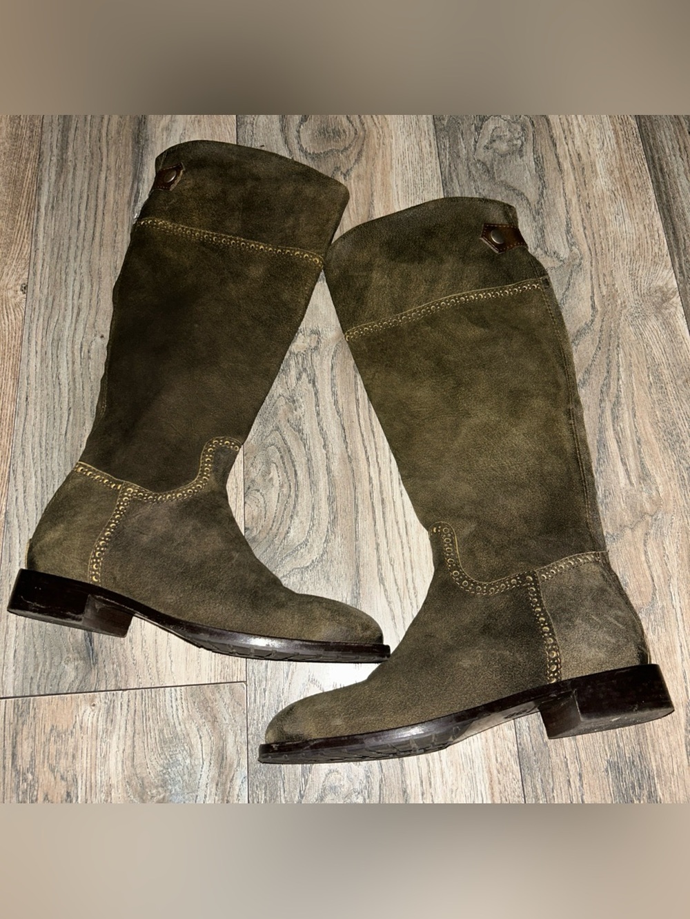 Dirndl+ Bua Womens Sz 38 (US 7-7.5) Tall Suede Boots Back Zip